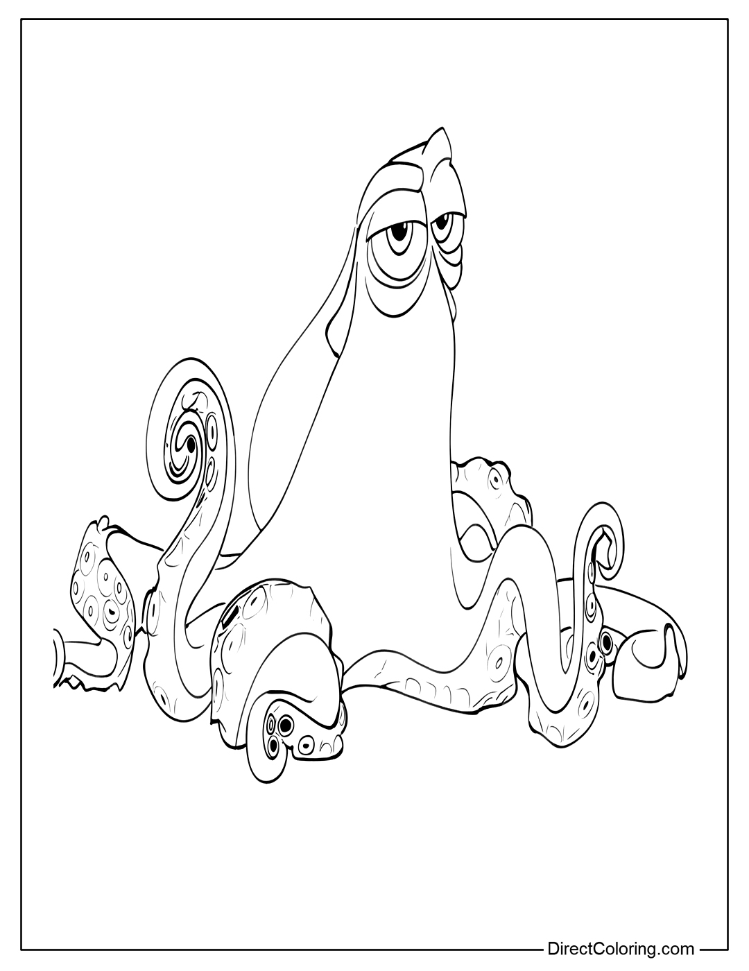 Hank Finding Dory Coloring Page Free